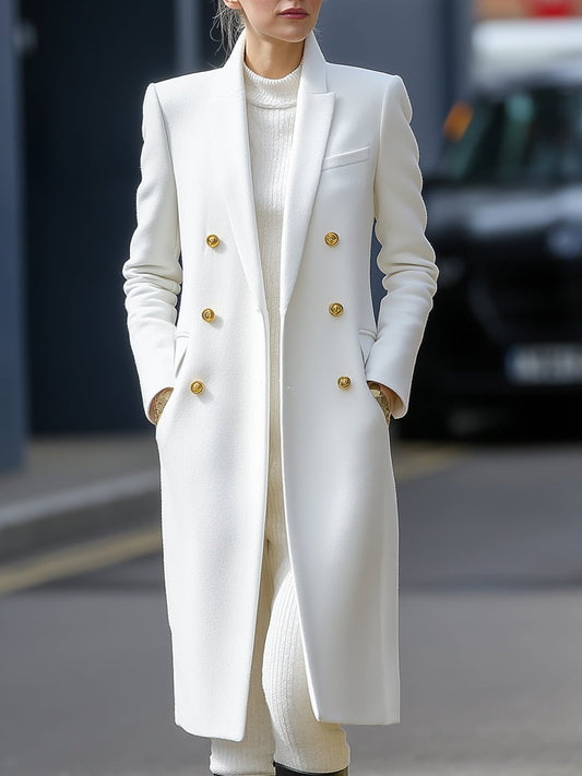 Elegant White Longline Coat
