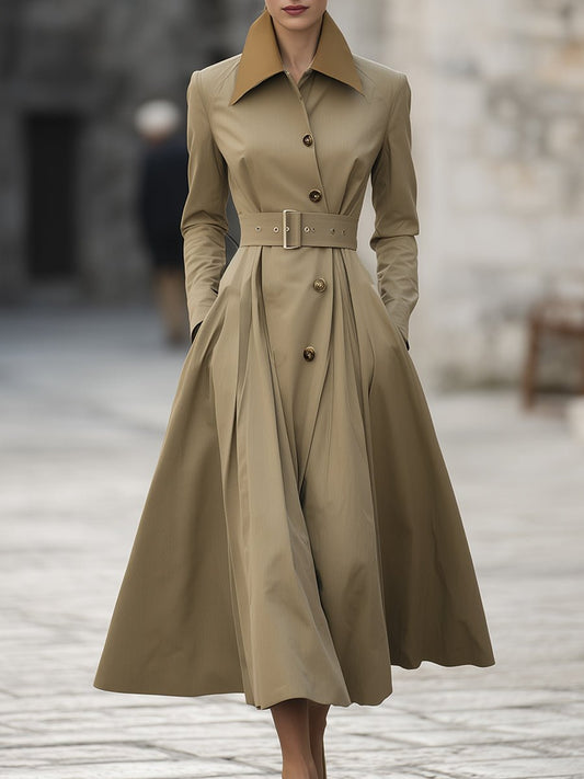 Signature Camel Trench Coat Dress